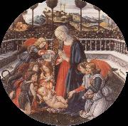 Francesco Botticini Adoration of the Christ Child painting